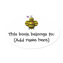 Cute bee and baby butterfly