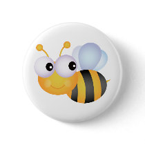 Cute Bee Pinback Buttons