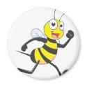 Cute Bee Cartoon Running Jogging Walking Shirt magnets