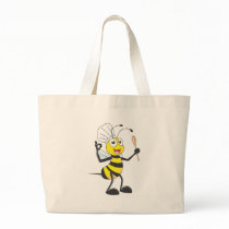 Cute Bee in Chef Outfit Delicious Canvas Bag