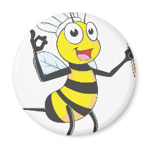 Cute Bee in Chef Outfit Delicious