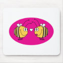 cute bees in love mousepads