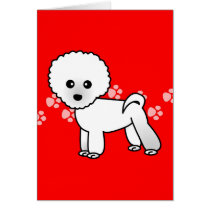 Cute Bichon Frise Cartoon Greeting Card