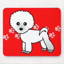 Cute Bichon Frise Cartoon Mouse Pad