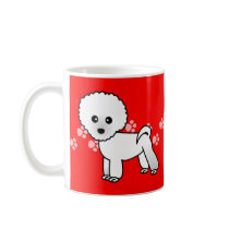 Cute Bichon Frise Cartoon Mugs