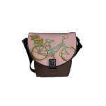 Cute Bicycle with Tulip Basket Messenger Bag