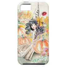 Cute Big Eye Halloween Witch in Pumpkin Patch iPhone 5 Cover