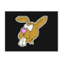 cute big teeth brown bunny rabbit postcard