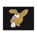 cute big teeth brown bunny rabbit postcards