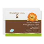 Cute bird and lion boy's birthday party invitation