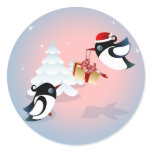 Cute Birds Christmas Present Sticker