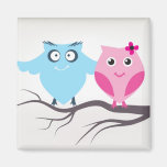 Cute birds couple in love fridge magnet
