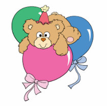 Cute Birthday Balloon Bear Acrylic Cut Outs