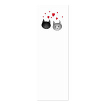 Cute Black and Grey Cats, with Hearts. Business Card