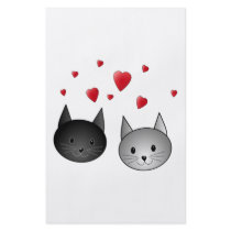 Cute Black and Grey Cats, with Hearts. Full Colour Flyer
