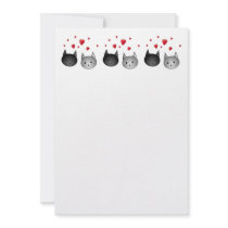 Cute Black and Grey Cats, with Hearts. Announcement