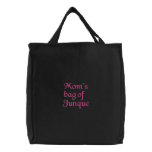Cute black and hot pink Mum's fancy junk embroidered bags