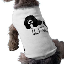 Cute Black and White Cocker Spaniel Cartoon Pet Clothes