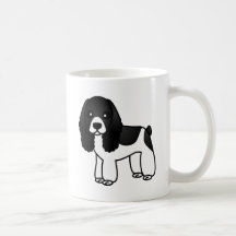 Cute Black and White Cocker Spaniel Cartoon Mugs