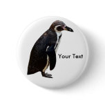 Cute Black and White Humboldt Penguin Name Tag buttons