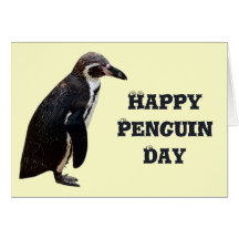 Cute Black and White Penguin Birthday Card