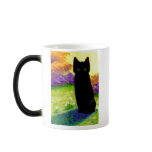 Cute Black Cat Flowers Funny Creationarts Mugs