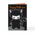 Cute Black Cat Halloween Card for kids
