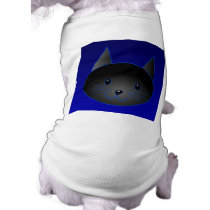 Cute Black Cat on deep midnight blue. Pet Tshirt