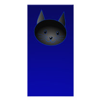 Cute Black Cat on deep midnight blue. Photo Greeting Card