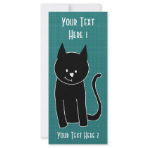 Cute Black Cat Customised Rack Card