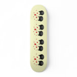 Cute Black Cats with Hearts, on cream. Custom skateboards