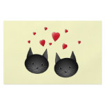Cute Black Cats with Hearts, on cream. Personalized Flyer