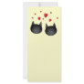 Cute Black Cats with Hearts, on cream. Personalized Rack Card