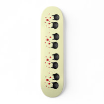 Cute Black Cats with Hearts, on cream. Skateboards