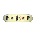 Cute Black Cats with Hearts, on cream. Skate Board Decks