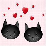 Cute Black Cats with Hearts, on pale pink. Custom Photo Cutout