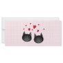 Cute Black Cats with Hearts, on pale pink. Custom Full Color Rack Card