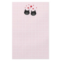 Cute Black Cats with Hearts, on pale pink. Personalized Flyer