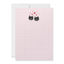 Cute Black Cats with Hearts, on pale pink. Custom Announcements