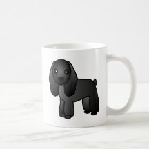 Cute Black Cocker Spaniel Cartoon Mug