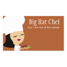 Cute black hair girl chef steak dinner biz cards business card templates