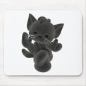 Cute black kitten mousepads