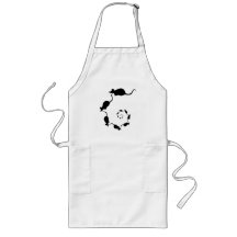 Cute Black Mouse Design. Spiral of Mice. Apron