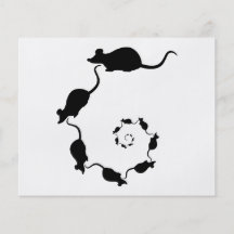 Cute Black Mouse Design. Spiral of Mice. Flyers