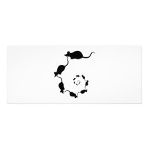 Cute Black Mouse Design. Spiral of Mice. Personalized Announcement