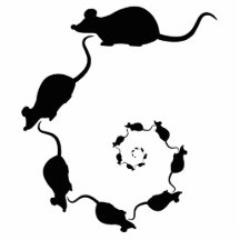 Cute Black Mouse Design. Spiral of Mice. Acrylic Cut Outs