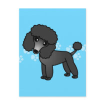 Cute Black Poodle Cartoon Postcard