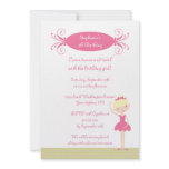 Cute blonde ballerina birthday party invitation