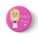 Cute Blonde Cartoon Bride's Posse Bachelorette