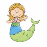 Cute Blonde Mermaid Girl Fish Design photo sculptures